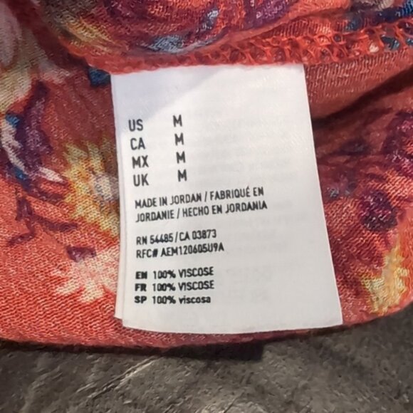 3/$20 American Eagle Floral Keyhole Flowy Blouse Boho Fall Long Sleeve AEO - Picture 13 of 13